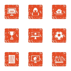 Poster - Financial error icons set. Grunge set of 9 financial error vector icons for web isolated on white background