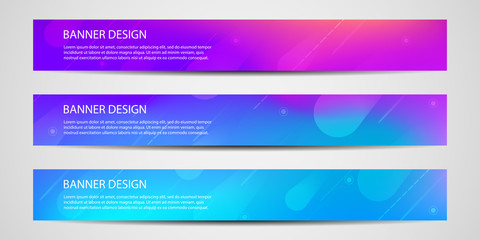 Poster - Banners with geometric pattern.Colorful halftone gradients. Vector illustrations