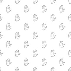 Poster - Electronic glove icon in outline style isolated on white background. Technology and test symbol