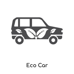 Aufkleber - Eco Car icon vector sign and symbol isolated on white background, Eco Car logo concept