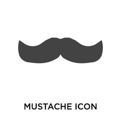 Wall Mural - Mustache icon vector sign and symbol isolated on white background, Mustache logo concept