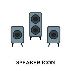 Wall Mural - Speaker icon vector sign and symbol isolated on white background, Speaker logo concept