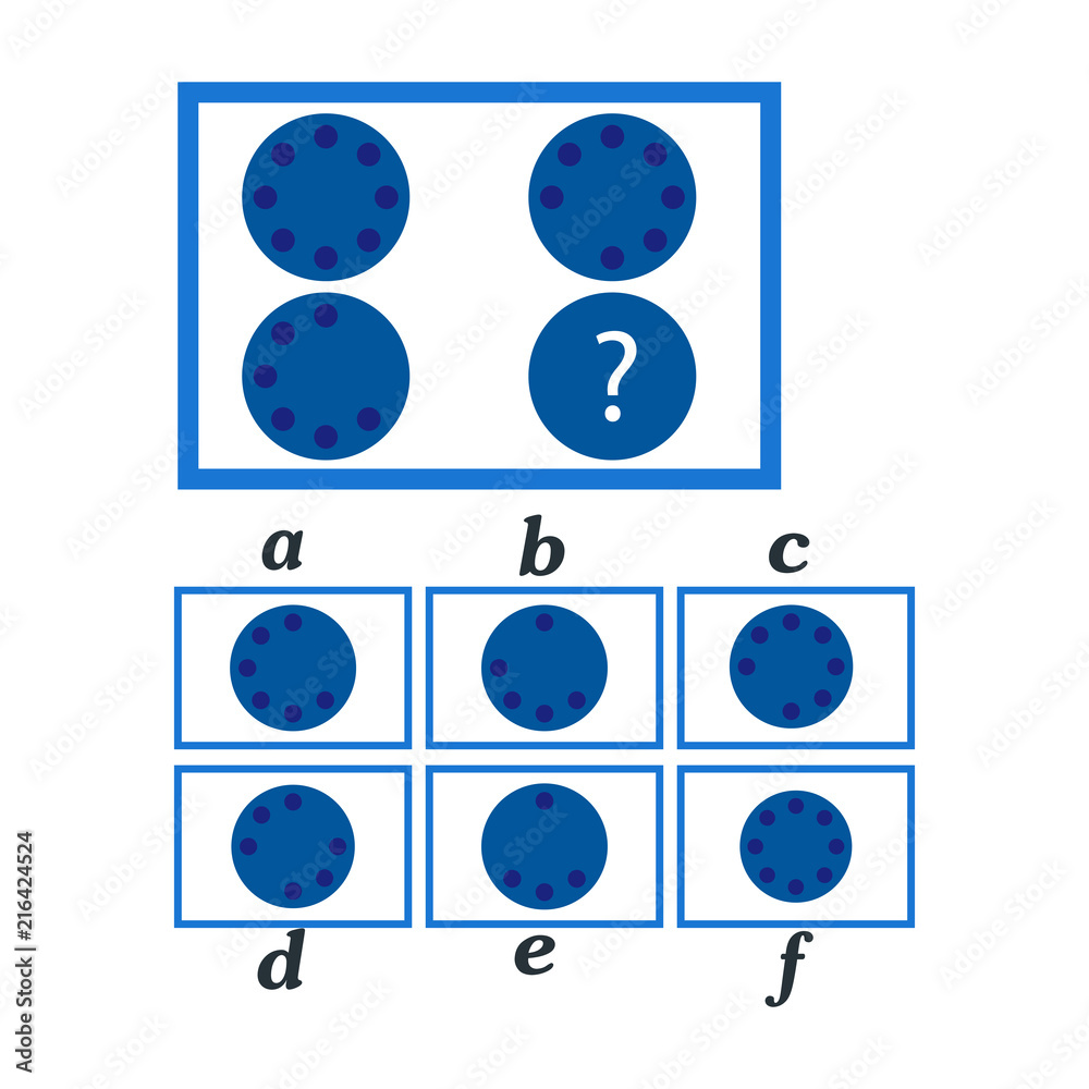 IQ test. Choose correct answer. Logical task, educational game for kids ...
