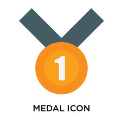Wall Mural - Medal icon vector sign and symbol isolated on white background, Medal logo concept