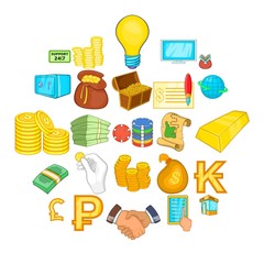 Poster - Bankroll icons set. Cartoon set of 25 bankroll vector icons for web isolated on white background