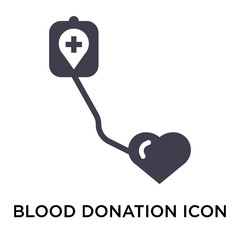 Canvas Print - Blood donation icon vector sign and symbol isolated on white background, Blood donation logo concept