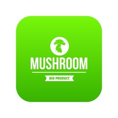 Canvas Print - Mushroom bio product icon green vector isolated on white background