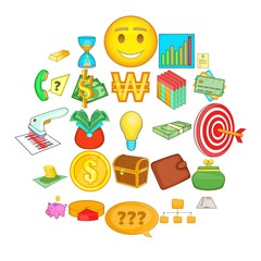 Poster - Subsidize icons set. Cartoon set of 25 subsidize vector icons for web isolated on white background
