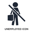 Unemployed icon vector sign and symbol isolated on white background, Unemployed logo concept