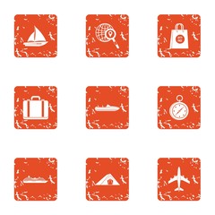 Poster - Hotly icons set. Grunge set of 9 hotly vector icons for web isolated on white background