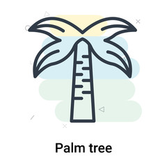 Poster - Palm tree icon vector sign and symbol isolated on white background, Palm tree logo concept