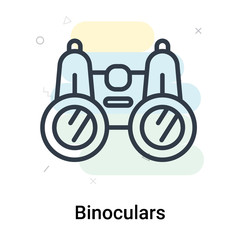 Binoculars icon vector sign and symbol isolated on white background, Binoculars logo concept