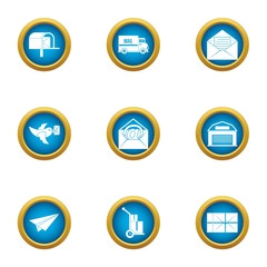Poster - Message labor icons set. Flat set of 9 message labor vector icons for web isolated on white background
