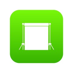 Poster - Studio backdrop icon digital green for any design isolated on white vector illustration