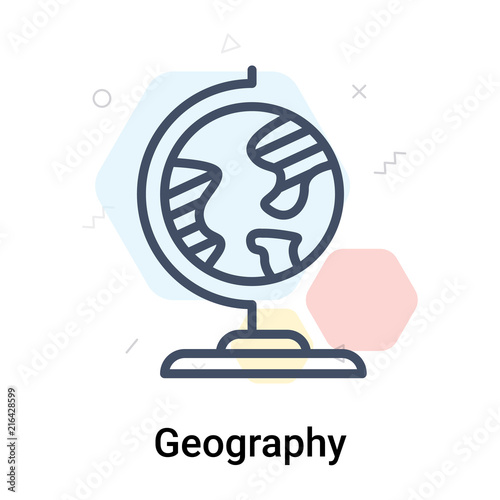 Fotografia Geography icon vector sign and symbol isolated on white background, Geography lo