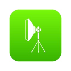 Poster - Studio lighting equipment icon digital green for any design isolated on white vector illustration