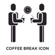 © vectorstockcompany - Coffee break icon vector sign and symbol isolated on white background, Coffee break logo concept
