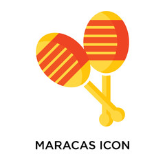 Wall Mural - Maracas icon vector sign and symbol isolated on white background, Maracas logo concept