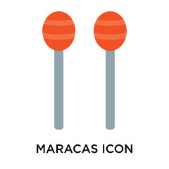 Canvas Print - Maracas icon vector sign and symbol isolated on white background, Maracas logo concept