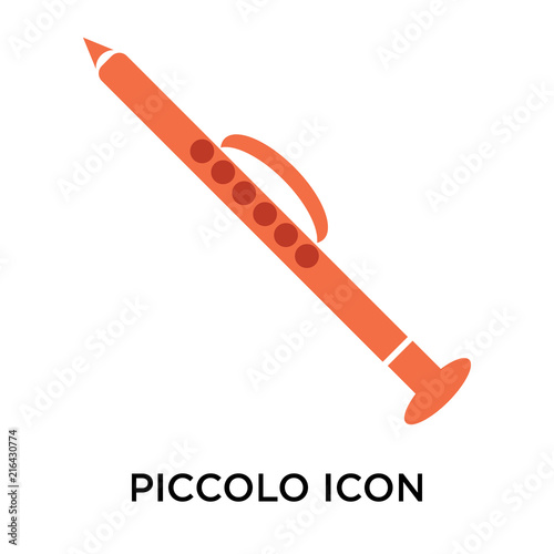 Fotografie, Obraz Piccolo icon vector sign and symbol isolated on white background, Piccolo logo c