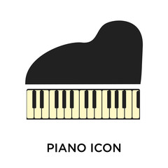 Wall Mural - Piano icon vector sign and symbol isolated on white background, Piano logo concept