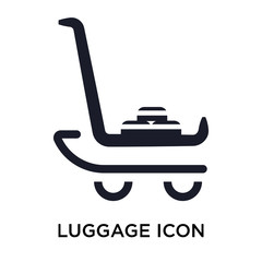 Canvas Print - Luggage icon vector sign and symbol isolated on white background, Luggage logo concept