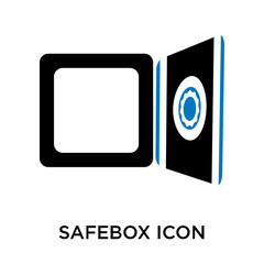 Wall Mural - Safebox icon vector sign and symbol isolated on white background, Safebox logo concept