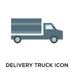 Sticker - Delivery truck icon vector sign and symbol isolated on white background, Delivery truck logo concept