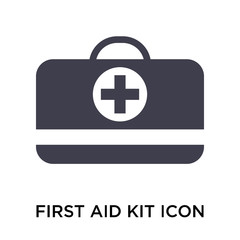 Wall Mural - First aid kit icon vector sign and symbol isolated on white background, First aid kit logo concept