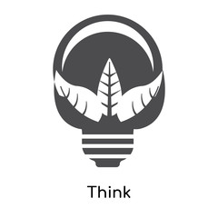Poster - think icon vector sign and symbol isolated on white background, think logo concept