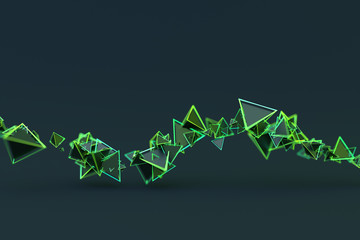 Aufkleber - Abstract 3d rendering of geometric shapes. Modern background design for poster, cover, branding, banner, placard.