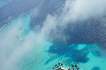  Aerial view from a seaplane in The Maldives