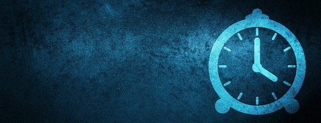 Alarm clock icon special blue banner background