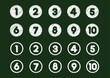 chalk drawing number icon set (from 1 to 10)