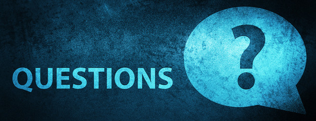 Wall Mural - Questions (bubble icon) special blue banner background