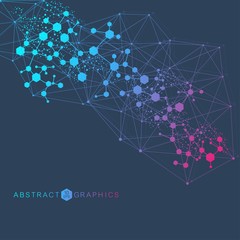 Fototapete - big data visualization background. modern futuristic virtual abstract background. science network pa