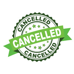 Sticker - Green rubber stamp with cancelled concept