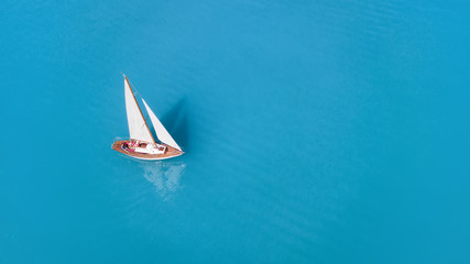 Wall Mural - aerial view at the yacht. beautiful concept and idea of travel at the summer time