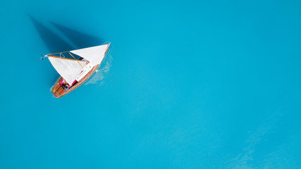 Wall Mural - aerial view at the yacht. beautiful concept and idea of travel at the summer time