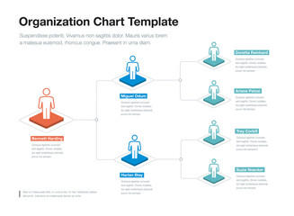 Poster - Simple company organization hierarchy chart template with place for your content. Easy to use for your website or presentation.