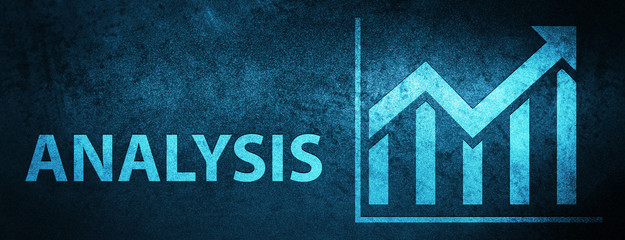 Analysis (statistics icon) special blue banner background