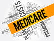 Medicare word cloud collage, health concept background