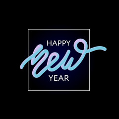 Poster - 2019 New Year 3D card Banner Vector Illustration Design