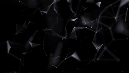 Poster - Plexus effect. Connection technology background. Abstract background polygonal. Polygon modern pattern. 3D network evolving. Depth of field settings