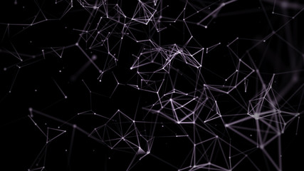 Poster - Plexus effect. Connection technology background. Abstract background polygonal. Polygon modern pattern. 3D network evolving. Depth of field settings