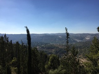 Beautiful panoramic view of the forests and mountains of Israel.