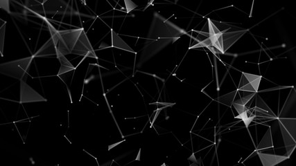 Poster - structure and communication. plexus. 3d rendering. big data. science background.