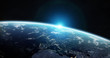 © sdecoret - View of blue planet Earth in space 3D rendering elements of this image furnished by NASA