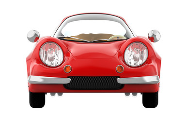 Wall Mural - retro sport car cartoon 3d front