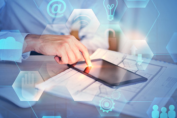 Poster - Technology, communication and analytics concept